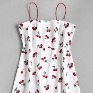 white cherry print dress from Zaful